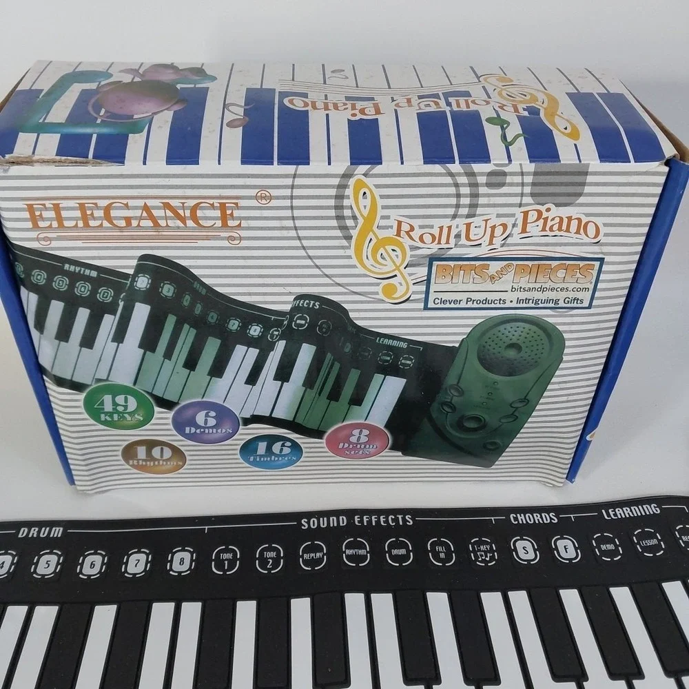 Elegance 49 Key Hand Roll Up Piano Battery‎ Power With Power Cord